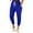 Blue, variant on ZyeKqe Plus Size Capri Pants for Women Drawstring High Waisted Capris Straight Leg Summer Cropped Lounge Trousers