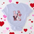 thumbnail image 2 of ICHUANYI Women's Shirts Fashion Casual Short Sleeve Crew Neck Tops Valentine's Day Print T-shirt Cloth New Trending, 2 of 6