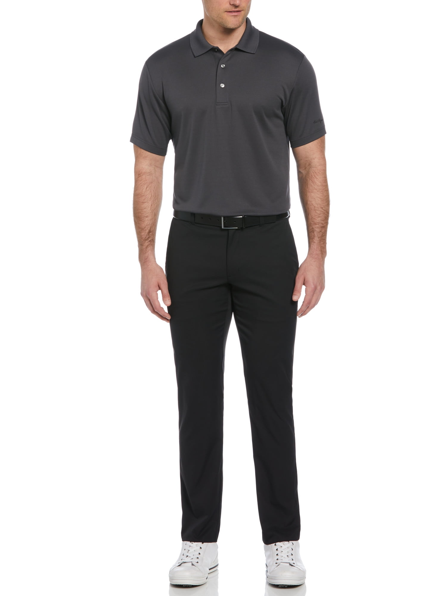 Ben Hogan Men's and Big Men's Performance Easy Care Solid Ventilated Short Sleeve Polo Shirt, up to size 5XL
