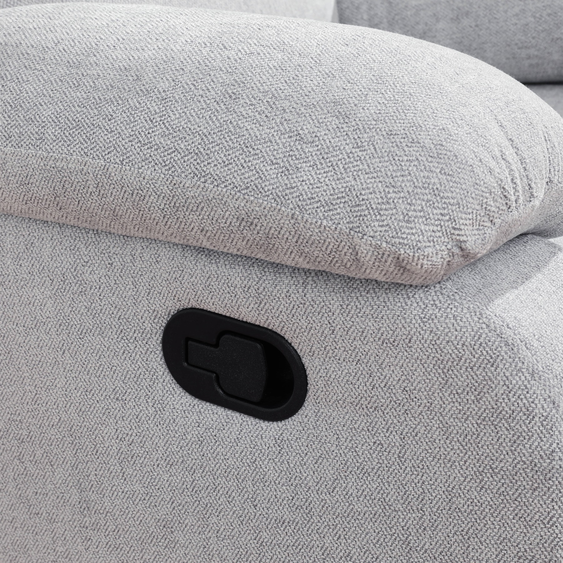 Hommoo Linen Manual Recliner Chairs for Living Room & Home Theater, Reclining Lounge Chair 160° Recline, Grey White
