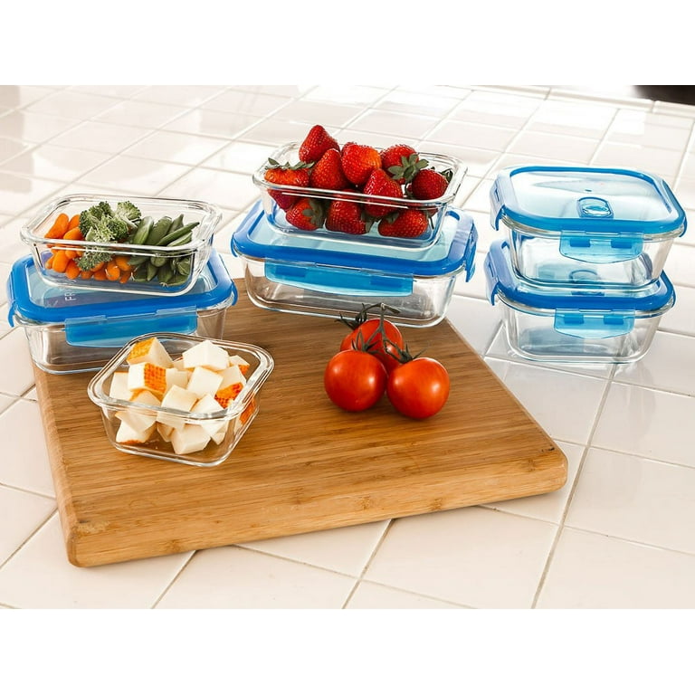 NutriChef 24-Piece Stackable Borosilicate Glass Food Storage