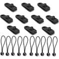 thumbnail image 1 of 10 Sets Tarp Clip Tent C Tarp Awnings Clip Awnings C Tensioner Elastic Bungee Rope Tarp Ball Bungee Rope For Tents, Covers, Awnings, 1 of 5