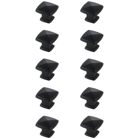 Perillas Cuadradas Elegantes Marcel 3 cm Negro Mate Juego x10