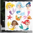 thumbnail image 3 of Ambesonne Colorful Shower Curtain, Mermaids Sea Friends, 69"Wx84"L, Multicolor, 3 of 4