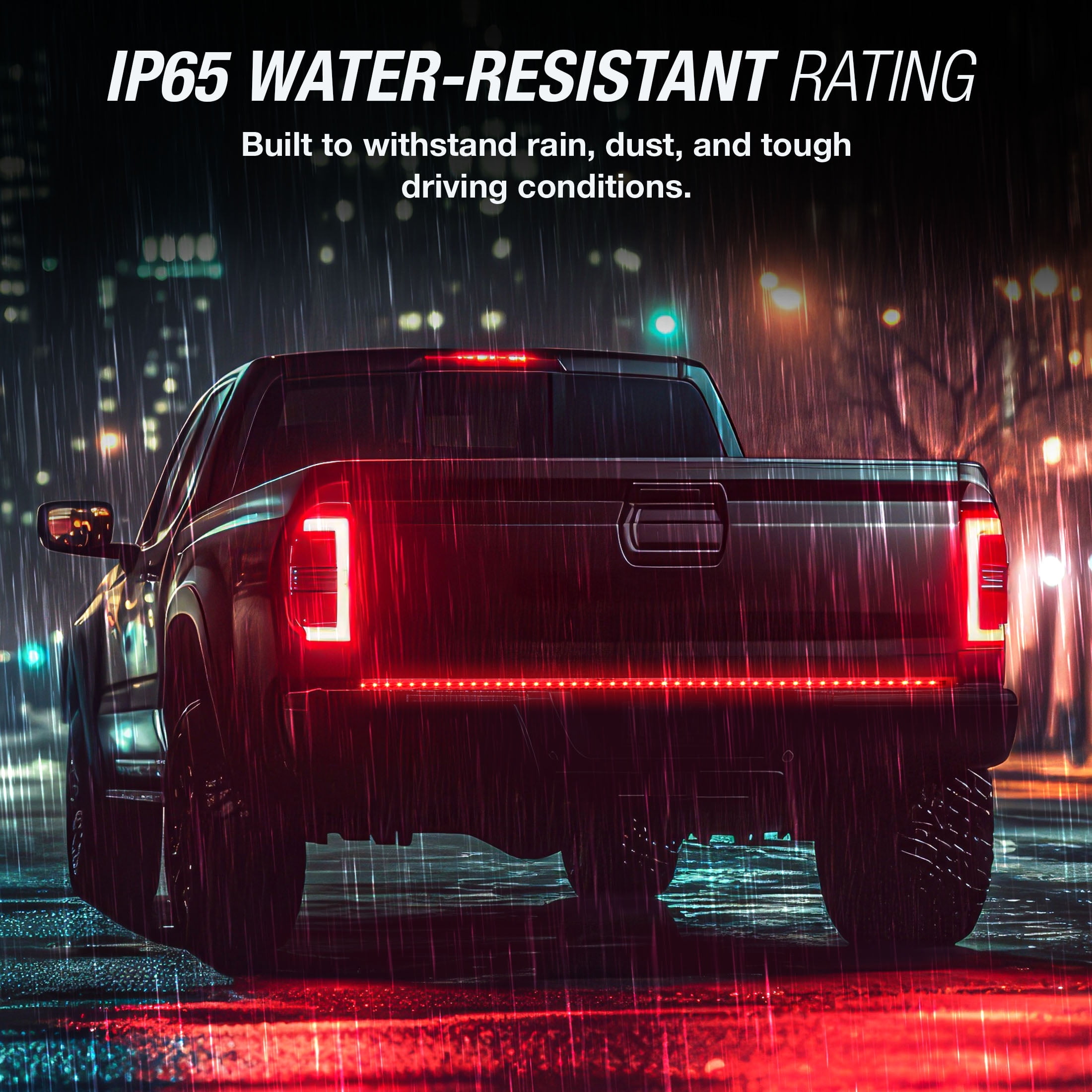 (2 pack) TYPE S - Tailgate LED Strip - 4-Pin Trailer Plug, Red Brake and Running Lights, Amber Turn Signal Indicators, IP65, 3M Adhesive, 1 x 48" Strip, 48 inches