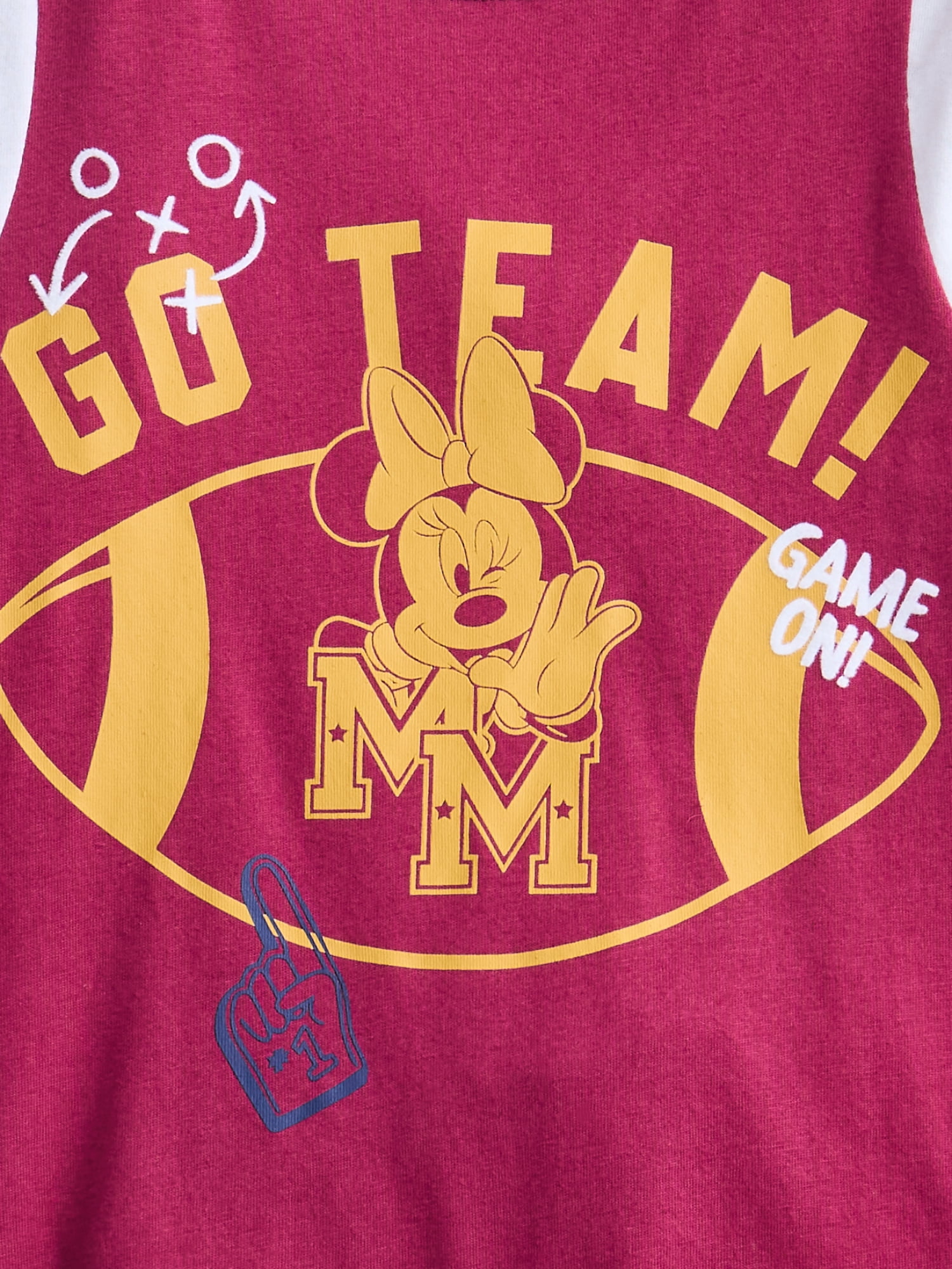 Minnie Mouse Girls' Game Day Graphic Tee with Short Sleeves, Sizes 4-16