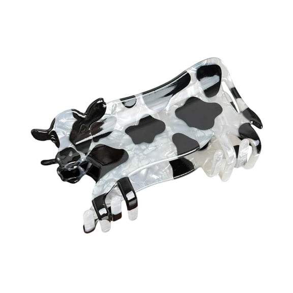 Novelty Cow Animal Clip Acrylic Clip for Women Funny Hair Clip Fashion Styling Accessory for Unique Hair Decoration