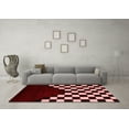 thumbnail image 3 of Ahgly Company Indoor Round Abstract Red Modern Area Rugs, 4' Round, 3 of 4