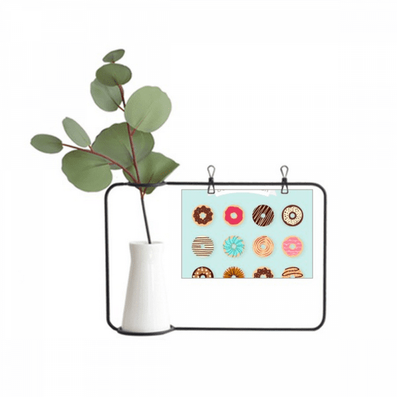 Group Dessert Sweet Food Pattern Metal Picture Frame Cerac Vase Decor