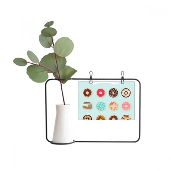 Group Dessert Sweet Food Pattern Metal Picture Frame Cerac Vase Decor