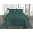 thumbnail image 2 of Ambesonne Art Deco Quilted Bedspread Set 3 Pcs, Teal Simple Vintage Motif, Queen, Teal and Sand Brown, 2 of 4