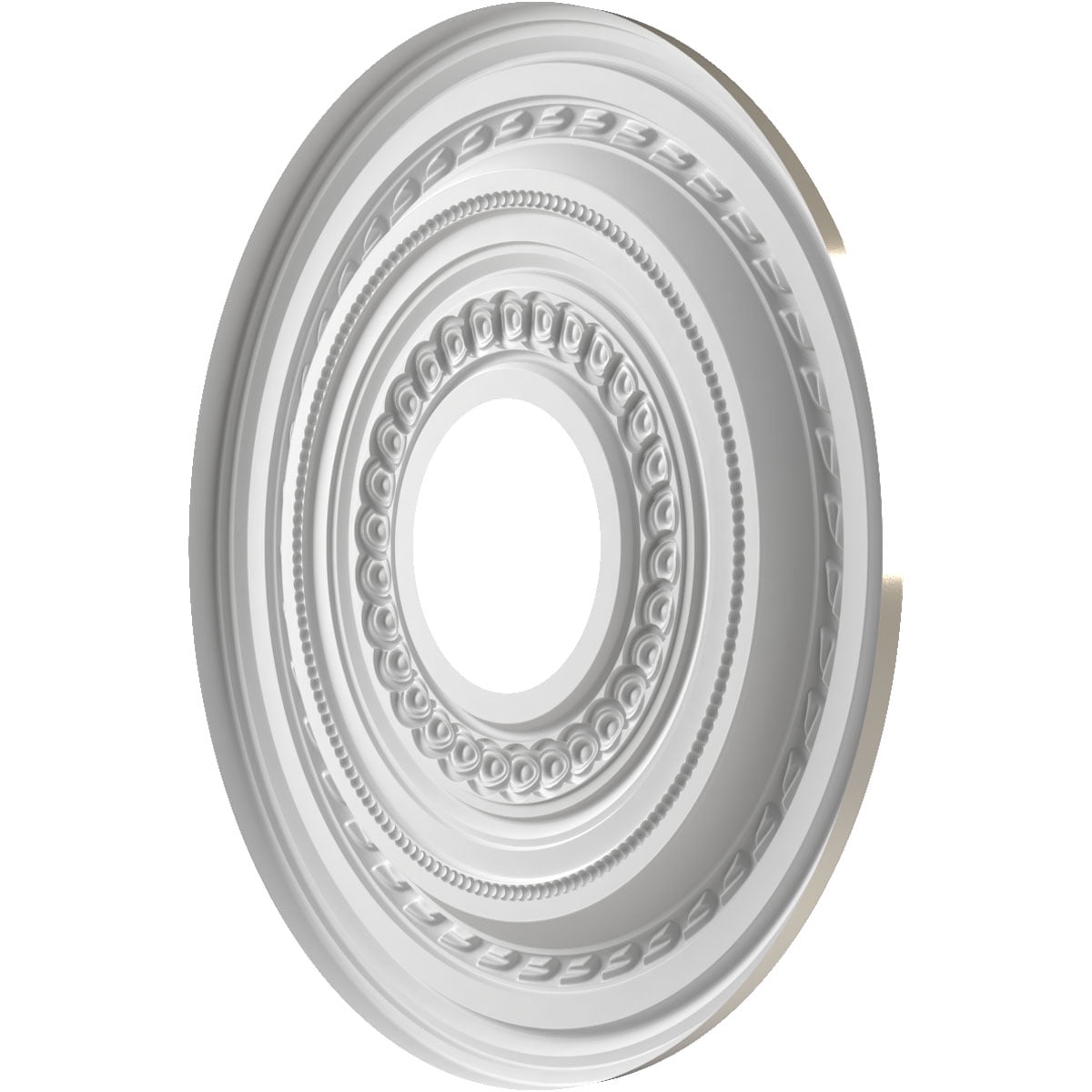 Ekena Millwork 13"OD x 3 1/2"ID x 3/4"P Cole Thermoformed PVC Ceiling Medallion (Fits Canopies up to 4 1/4"), Bright Coat Chrome