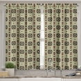 thumbnail image 2 of Ambesonne Ethnic Valance & Curtain, Chevron Design, 55"x36", Brown Black and Maroon, 2 of 6