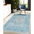 thumbnail image 4 of Oriental Decorative Rug, Vintage Design Antique Artwork Mandala Look Boho Floral Design Print, Quality Carpet for Bedroom Dorm and Living Room, 6 Sizes, Baby Blue, by Ambesonne, 4 of 4