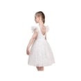 thumbnail image 4 of Girls Dress White Pearl Glitter Wedding Bridesmaid Pageant Hollow Back 7 Years, 4 of 8