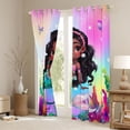 thumbnail image 3 of Feelyou Black Fairy Mermaid Blackout Curtains Set of 2 (52x84 Each) for Kids Boys Girls, Rainbow Galaxy Animal Window Curtains, Pink Blue, 3 of 6