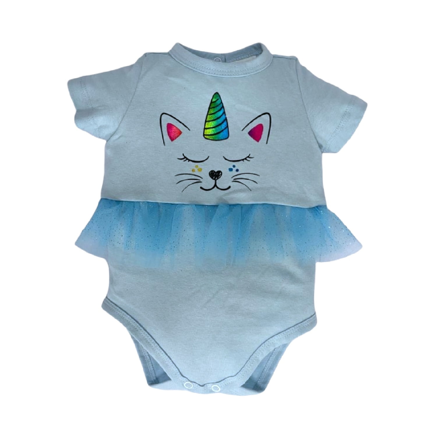 Pañalero de algodón estampado con tutu Kiss Gatito Baby Kisses