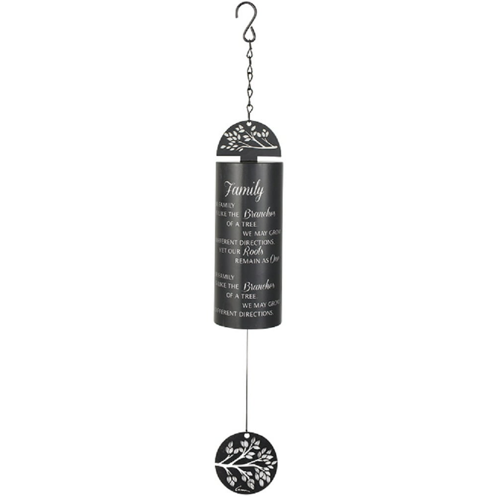 Family Black Cylinder Steel Wind Chime Outdoor Garden Windchimes