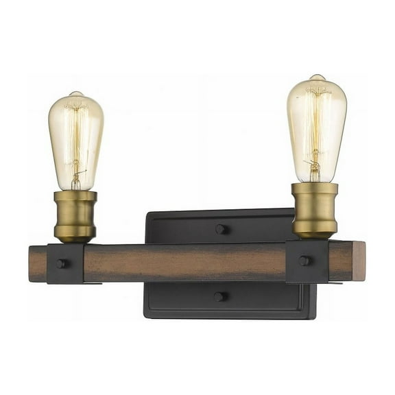 Z-Lite Kirkland 2 Light Steel Vanity Light in Rustic Mahogany