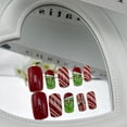 thumbnail image 2 of Christmas Press on Nails KLZYNRO Short Square 24 piezas para mujer, 2 of 7