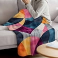 thumbnail image 3 of Colorful Abstract Blanket Soft Cozy Warm Throw Blanket for Couch, Plush Fuzzy Flannel Fleece Blankets for Sofa, Modern Geometric Vintage Bed Blankets Lightweight Gifts for Women, 50"x80", 3 of 9