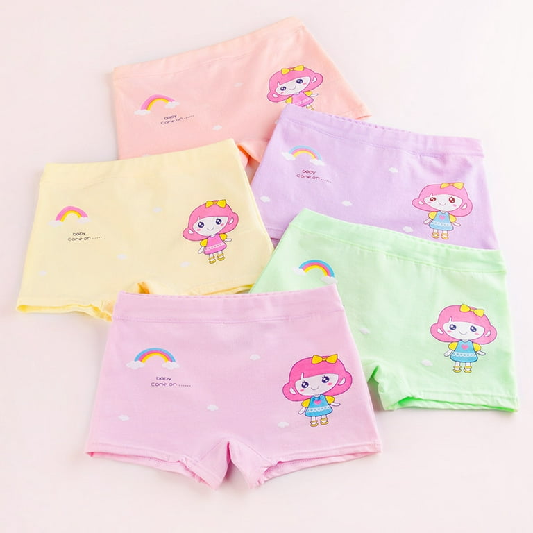 Girls Panties Kids Cotton Underwear Children's Briefs Cartoon Short  5Pcs/lot Color: 5pcs one set, Kid Size: M(90-105mm 10-15kg)
