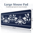 thumbnail image 2 of Large Mouse Pad for Desk (31.5X11.78 in), Waterproof Keyboaed Pad with Stitched Edge, Non-Slip Natural Rubber Base Keyboard mats for Desk for Keyboard, Mouse and Desktop, Blue Porcelain, 2 of 6
