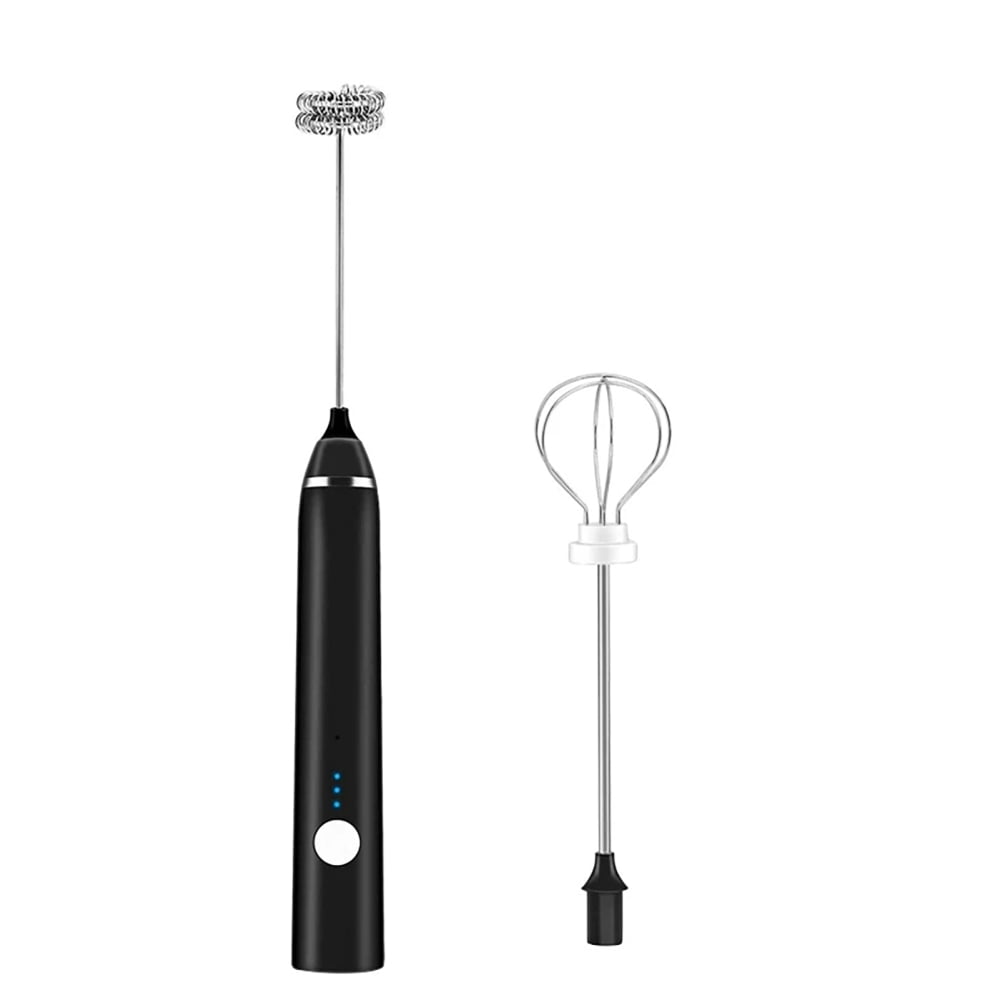 Electric Milk Frother With Double Whisks USBRechargeable DrinkMixer