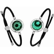 2-Pack Magnetic Sun & Moon Bracelets – Luminous Couples Jewelry for Long-Distance Love, Matching His Hers Bracelets, Romantic Gift for Anniversary Valentine Day