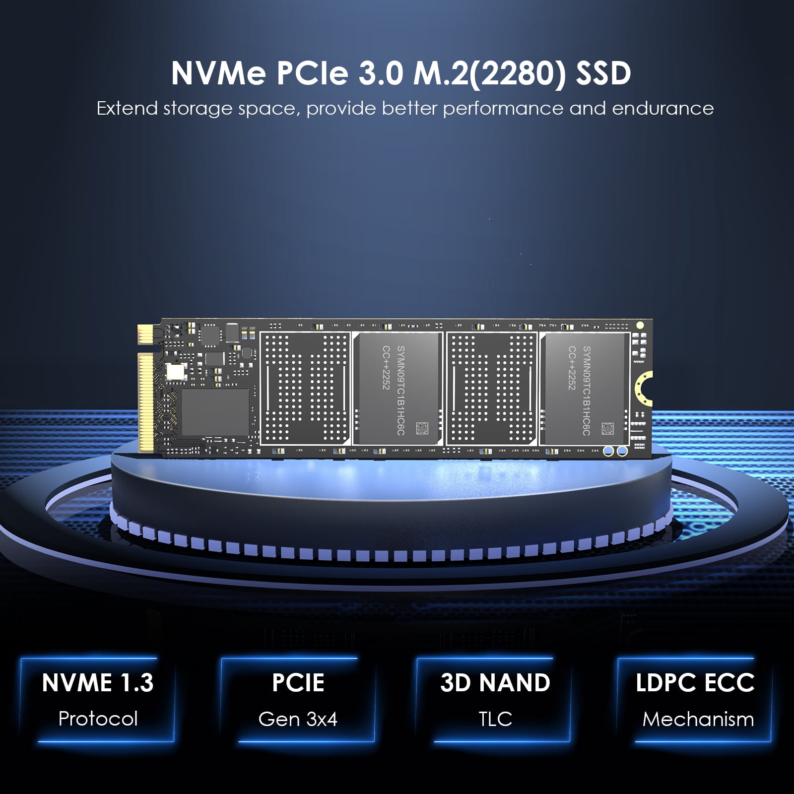 WAVLINK Internal Solid State Drive 512GB NVMe SSD M.2 2280 PC Gaming SSD, 3500MB/s Read, 2700MB/s Write for PS5/ PC/ Laptop