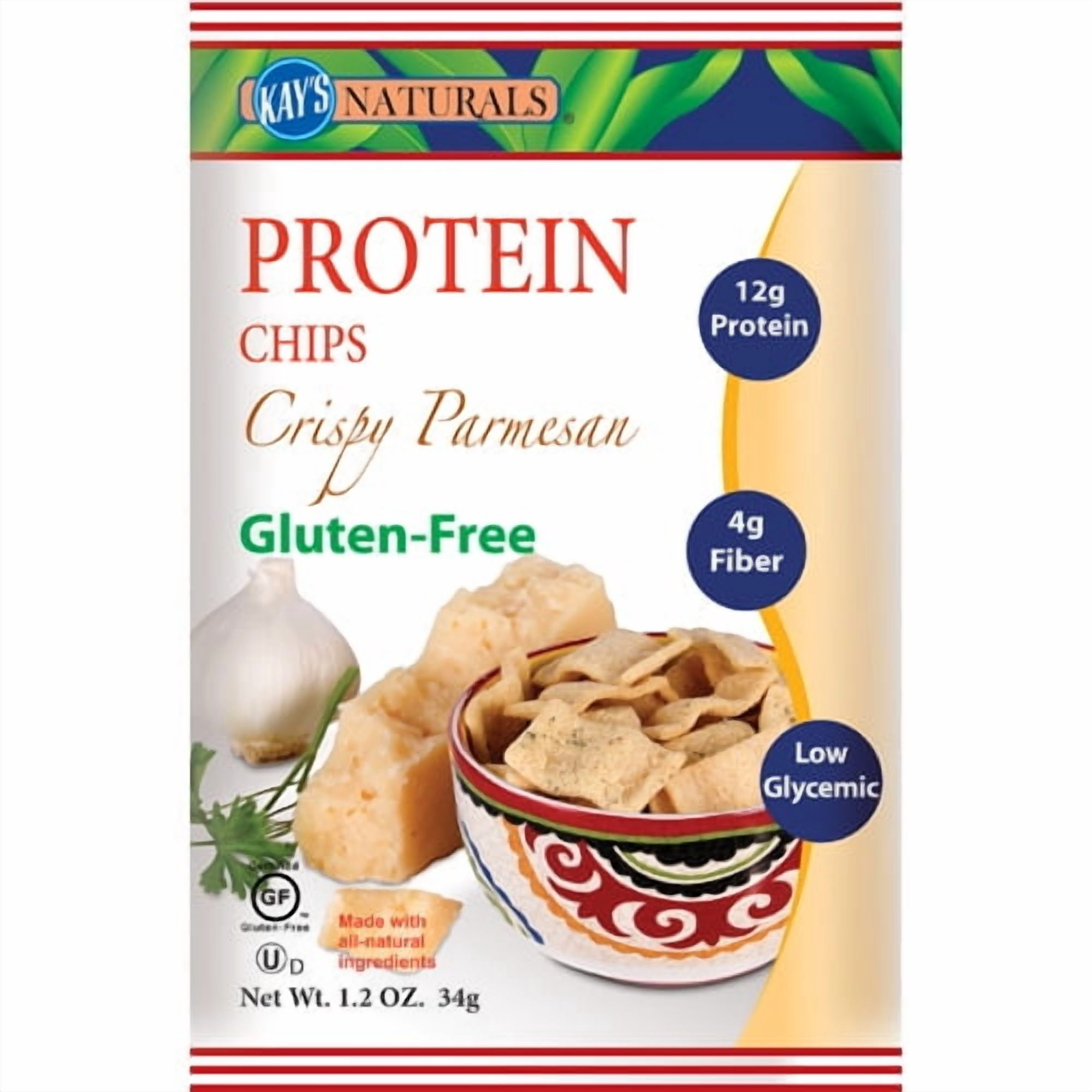 KAY'S NATURALS BETTER BALANCE PROTEIN CHIPS CRISPY PARMESAN, 1.2 OZ