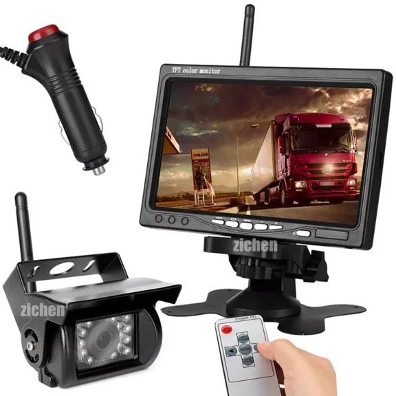 Wireless HD Parking Backup Camera 7" Rear View Monitor Kit for Caravan RV Truck