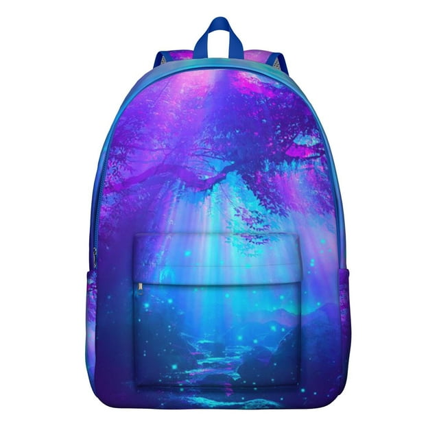 Cute Celestial Astronaut Backpack, Outer Space Rocket Moon and Stars Galaxy Print, Starry Night School Daypack