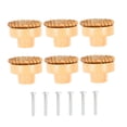 thumbnail image 4 of Raindrops 6-Pack White Rattan Drawer Knobs Set, Stylish Furniture Handles for Cabinets and Dressers, 4 of 8