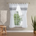 thumbnail image 3 of Window Curtain Panels with Tiebacks by Jessica Simpson, Sheer Faux Linen Tab Top, White, 38" x 63", 3 of 14