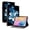 Blue White Flower, variant on For Samsung Galaxy Tab A7 10.4" (SM-T500) Folio Case with Stand/Card Slots/Elastic Band Closure/Pen Loop Holder, Stylish Cute PU Leather Protective Lightweight Slim Cover, Magnolia