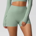 thumbnail image 6 of Vibrex Women's High Waist Yoga Shorts with Pockets, Solid Color Stretchy Athletic Workout Shorts, Slim Fit Casual Summer Active Bottoms,Green_S, 6 of 9