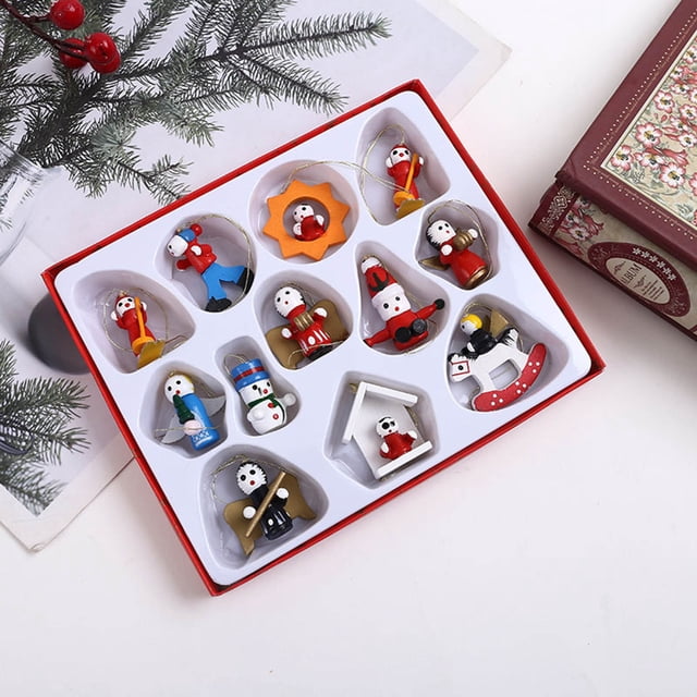 TopLLC Christmas Decorations Christmas Tree Decoration Pendant Box Wooden Pendant Window Props Ornaments Christmas Decorations Christmas Ornaments for Party Wedding Home