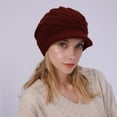 thumbnail image 5 of Yoyauz Women's Winter Warm Slouchy Cable Knit Beanie Skull Hat with Visor, 5 of 6