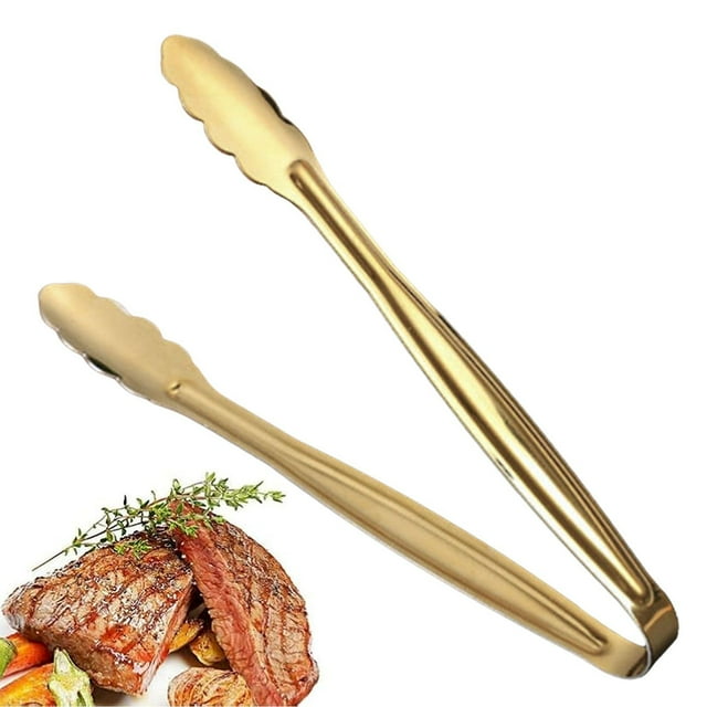 Cqxid Food Clips Under $5 Gold Stainless Mini Service Tongs 6 Inch Tongs Stainless Sugar Cube Tongs Ice Tongs Mini Food Clip Food Bread Clip Sugar Cube Clip Ice Clip Ice Cube Clip
