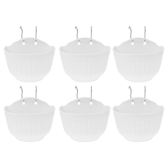 EeaseMX 6 juegos de macetas colgantes de plástico para flores, macetas para jardinería