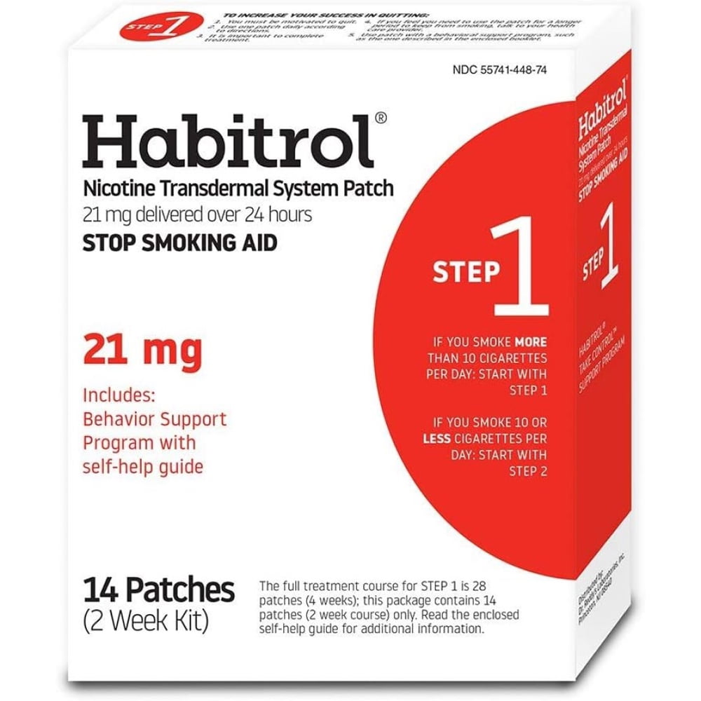 Habitrol Nicotine Transdermal System Step 1 Stop Smoking Aid Patches, 21 mg, 14 Count