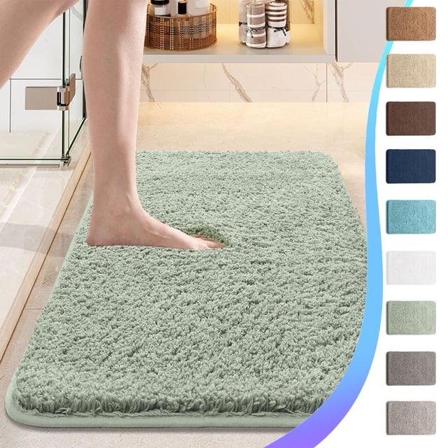Fiudx Alfombrilla de Baño Absorbente, Diseño Suave y Antideslizante, Textura de Felpa Gruesa, Secado Rápido, Lavable a Máquina, Protector de Suelo Versátil, Ideal para Casa, Oficina, Dormitorio, 60 X