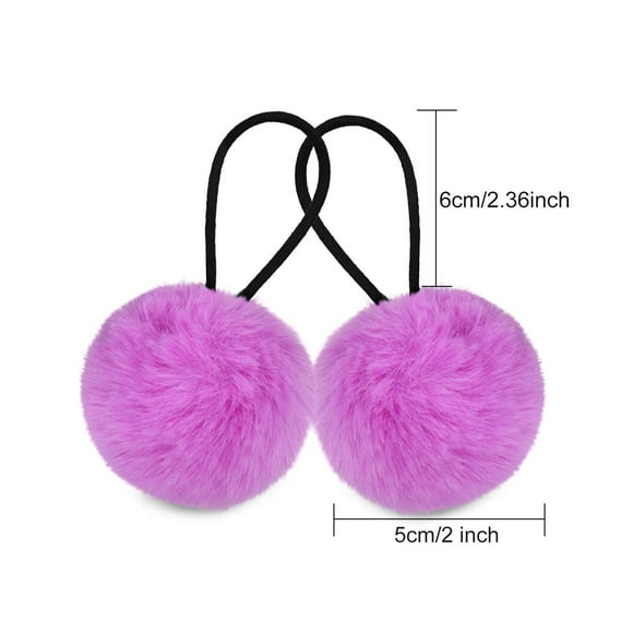 Pom Hair Ties Pompom Ball Elastic Hair Band Fur Ball Fluffy Ponytail Holders for Women Girl Kids Hair Accessories (30 Pieces, Color Set 3)