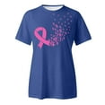 thumbnail image 4 of Lroveb Breast Cancer Awareness Shirts for Women Elegant Casual Printed Short Sleeve V Neck T Shirt Tops Pink Ribbon Graphic Tees Navy, 4 of 5