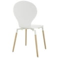 thumbnail image 3 of Modern Contemporary Kitchen Wood Dining Chair Set of Two White, 3 of 4
