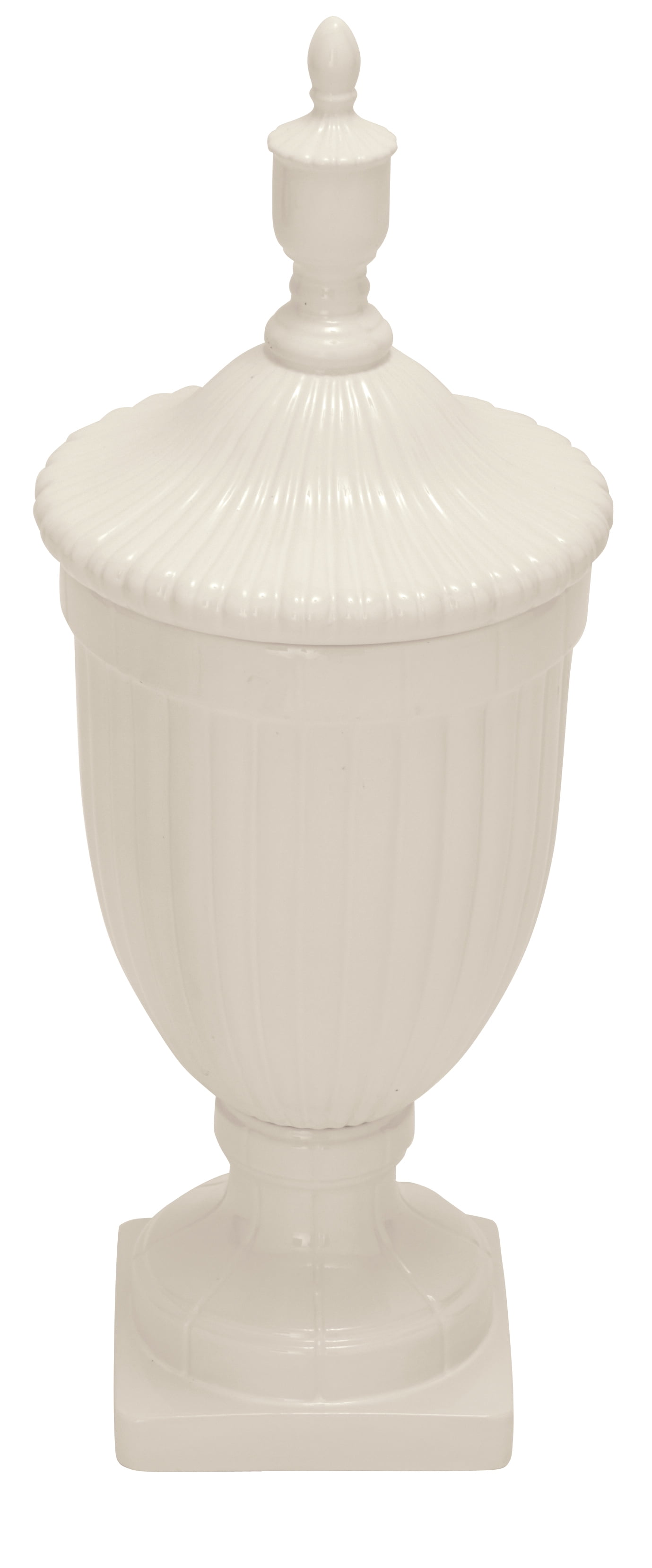 Decmode Modern 26 Inch White Ceramic Urn Vase, White