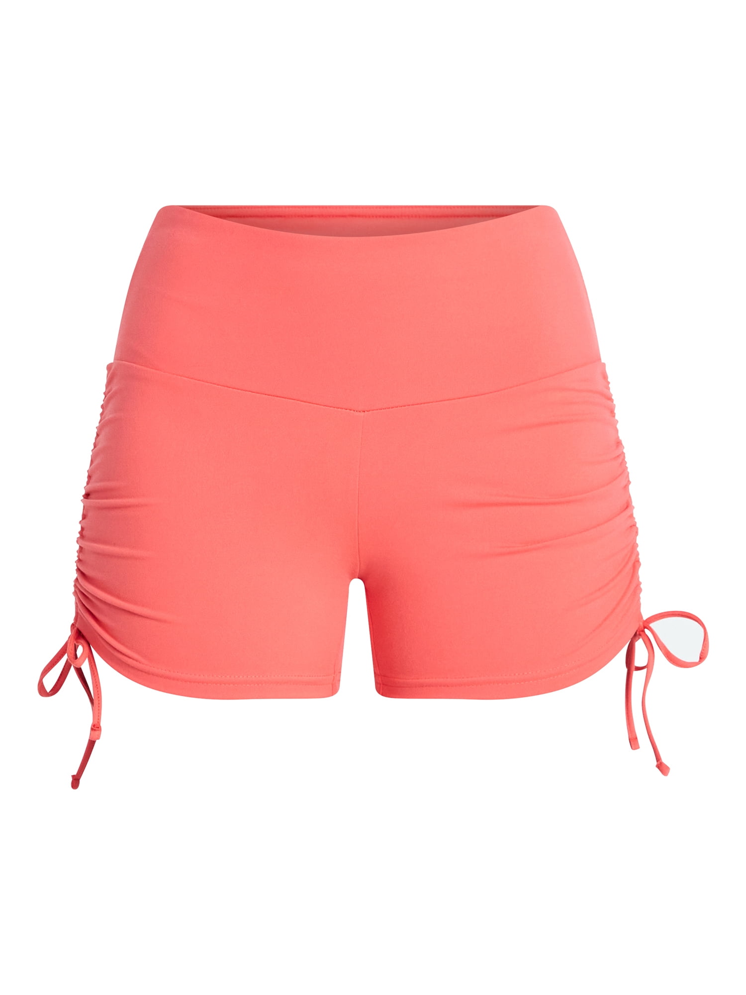 No Boundaries Ruched Side Bike Shorts, 4" Inseam, Women’s XXS-XXL