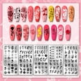 thumbnail image 3 of Juego de 5 placas para estampar uñas con diseño de flores, rosas, mariposas y otros motivos. Incluye sello y raspador., 3 of 7