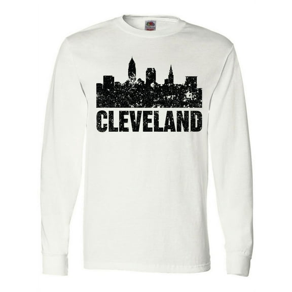 Inktastic Cleveland Skyline Grunge Long Sleeve T-Shirt